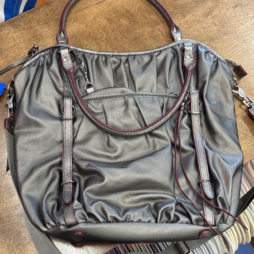 MZ Wallace Black and Burgundy Shoulder Bag